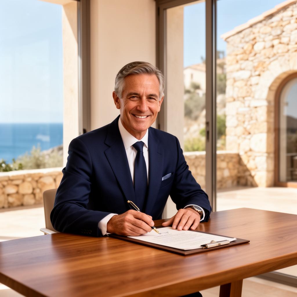 Notaire moderne accompagnant une signature viager Viasun